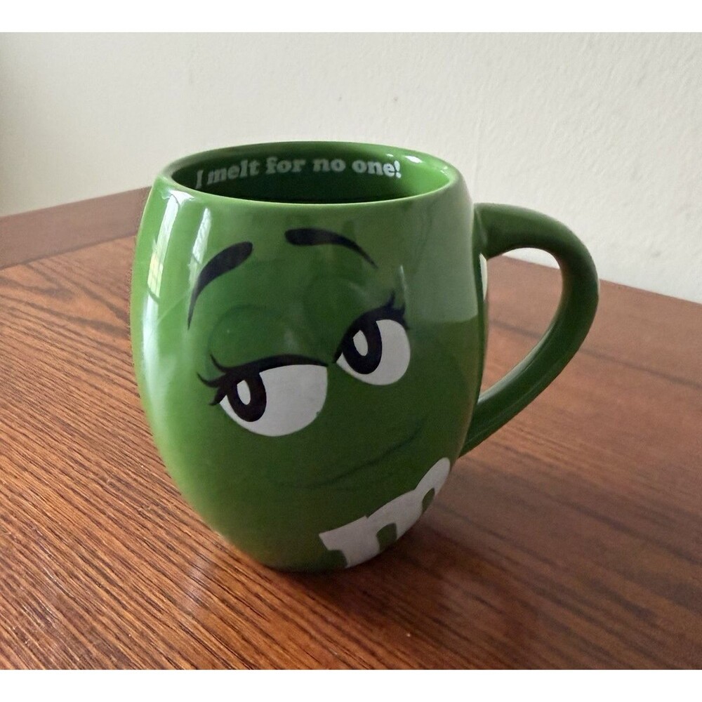 2013 M & M's Green Character Coffee Mug, “I Melt For No One” F5